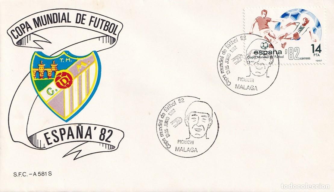 Sellos: Sobre M&aacute;laga 1982 - Espa&ntilde;a'82 - Copa Mundial de F&uacute;tbol - Pichichi - Matasellos especiales