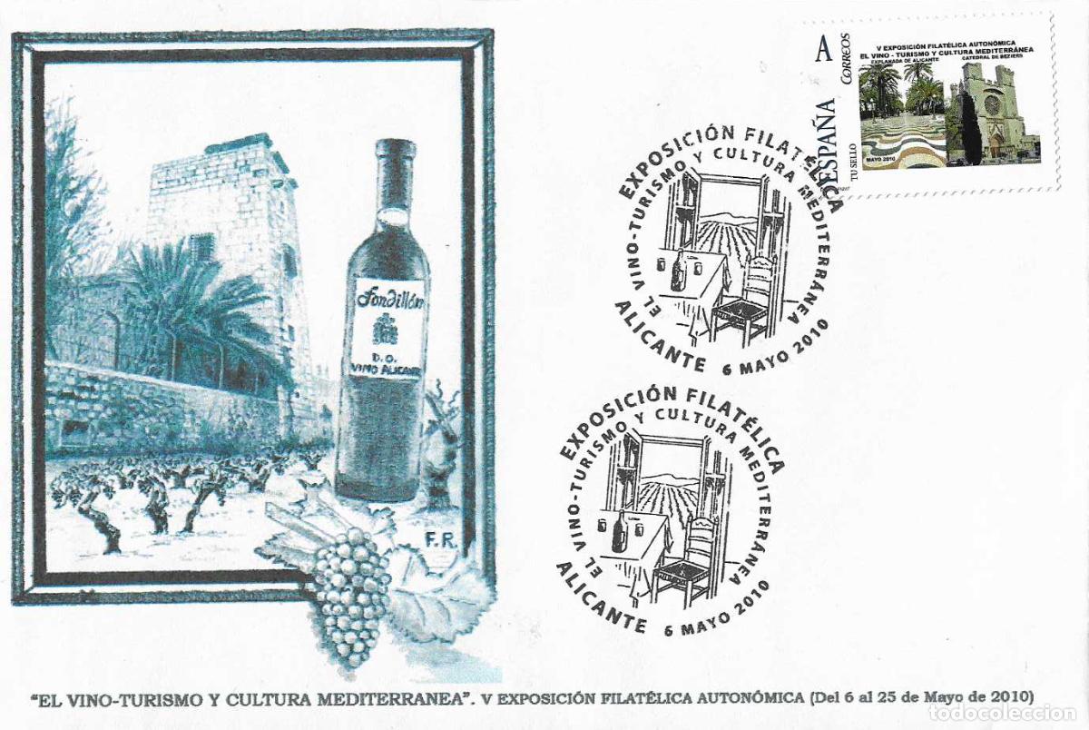 Sellos: RARO TU SELLO MOD 2 EL VINO TURISMO Y CULTURA MEDITERRANEA, ALICANTE 2010 MATASELLOS SOBRE ILUSTRADO