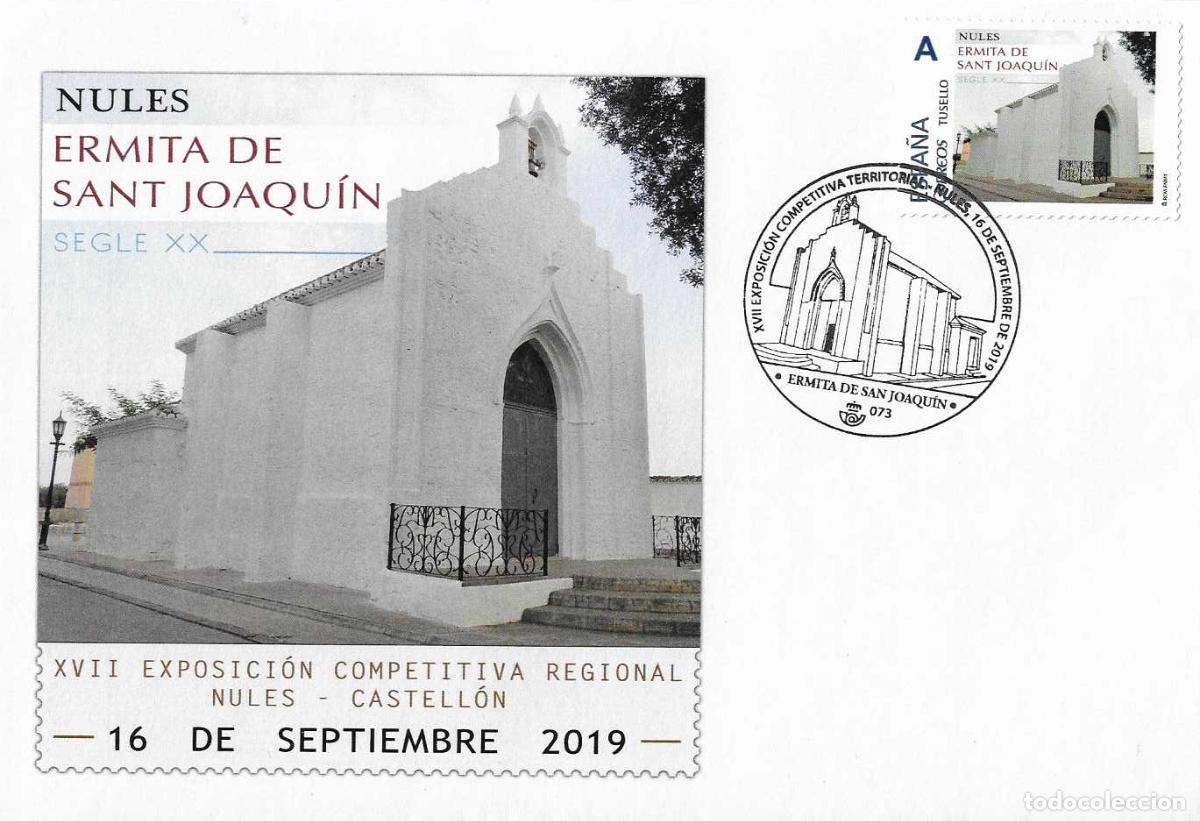 Sellos: RARO TU SELLO ERMITA DE SANT JOAQUIN NULES (CASTELLON) 16 SEPTIEMBRE 2019 MATASELLOS SOBRE ILUSTRADO