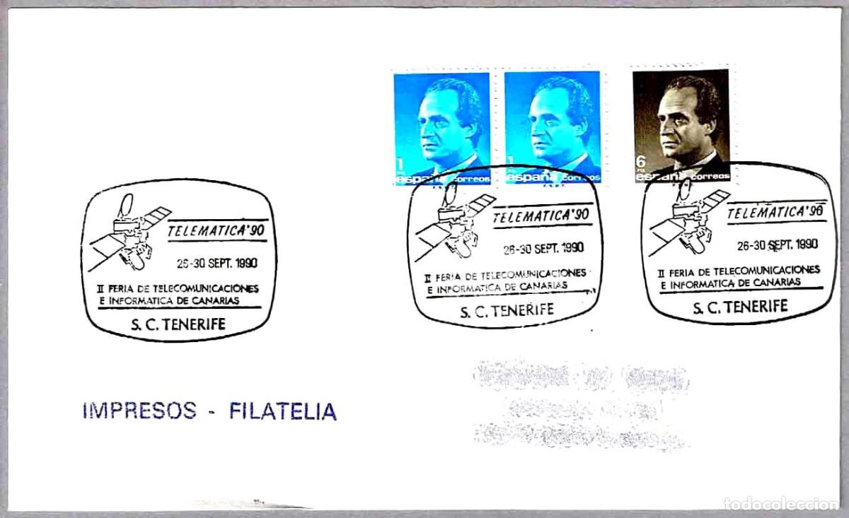 Sellos: Matasellos TELEMATICA'90 - FERIA TELEC. E INFORMATICA DE CANARIAS. S.C.Tenerife, 1990