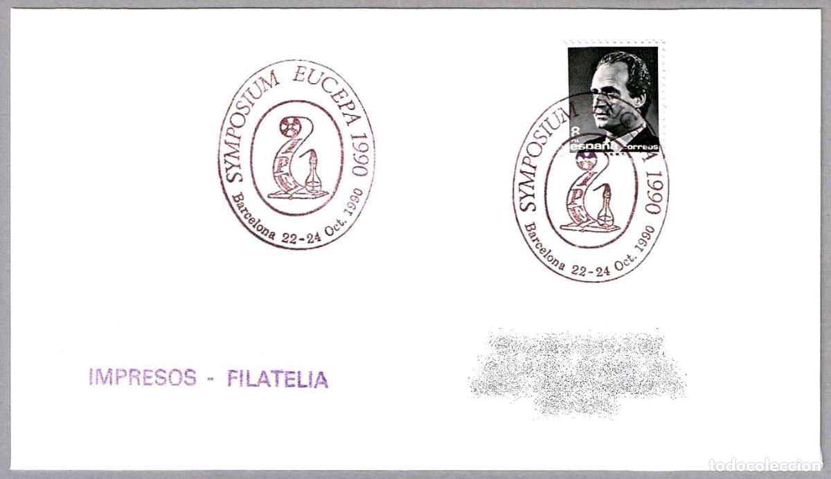 Sellos: Matasellos SYMPOSIUM EUCEPA 1990 - CELULOSA Y PAPEL. Barcelona 1990