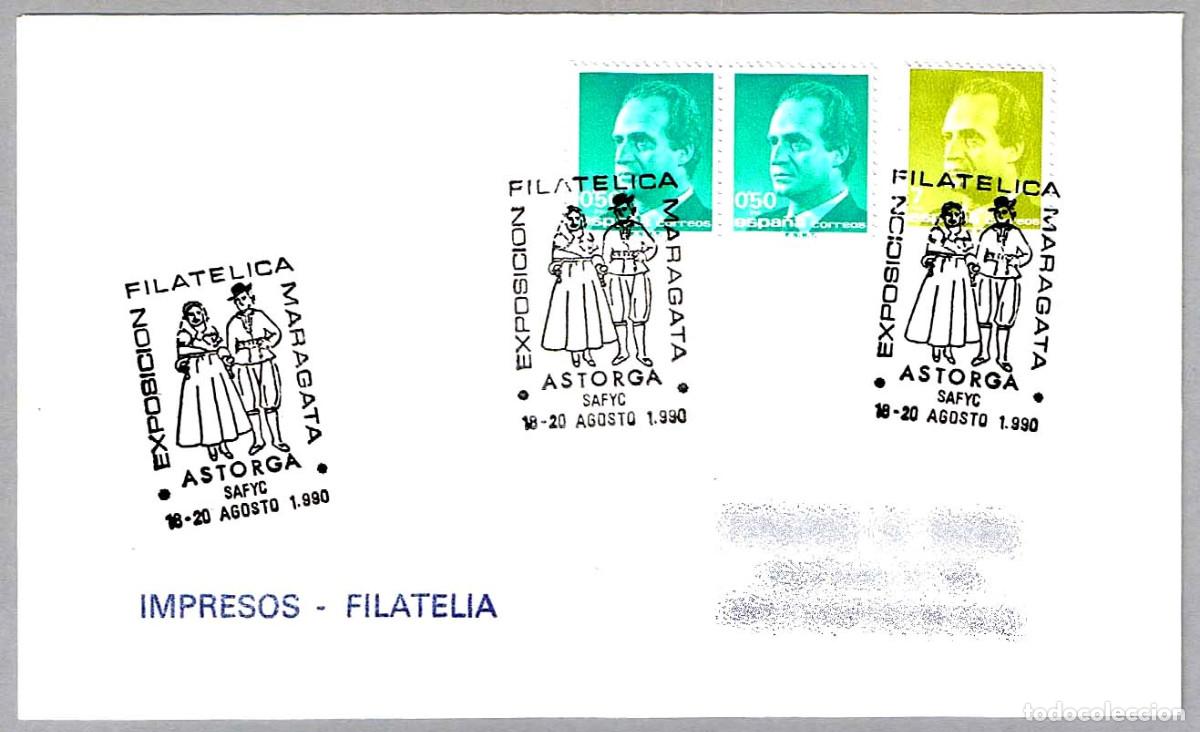 Sellos: Matasellos EXP. FILATELICA MARAGATA. Astorga, Leon, 1990
