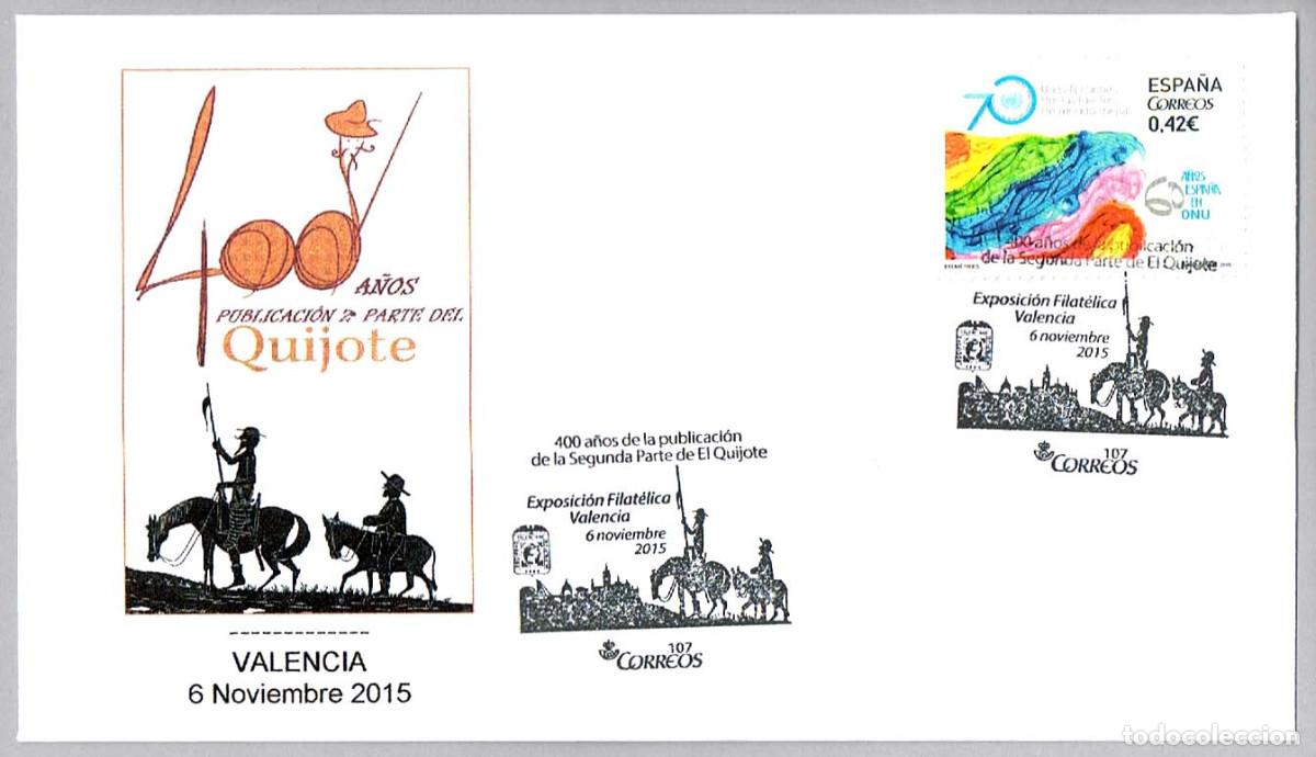 Sellos: 400 a&ntilde;os SEGUNDA PARTE DON QUIJOTE DE LA MANCHA. Valencia 2015