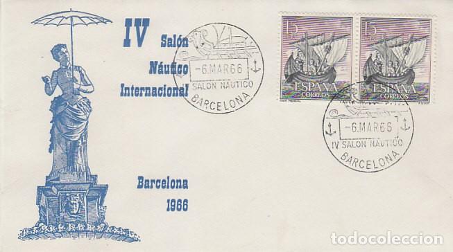 Sellos: A&Ntilde;O 1966, SALON NAUTICO INTERNACIONAL, MATASELLO EN SOBRE OFICIAL, MUY RARO
