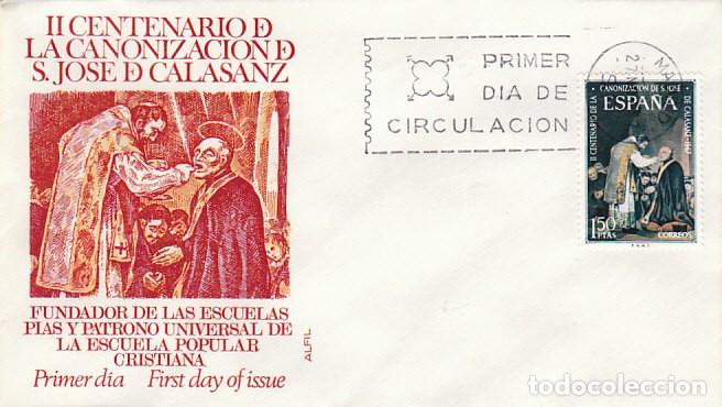 Sellos: EDIFIL 1837, II CENTENARIO DE SAN JOSE DE CALASANZ, PRIMER DIA DE 27-11-1967 SOBRE DE ALFIL