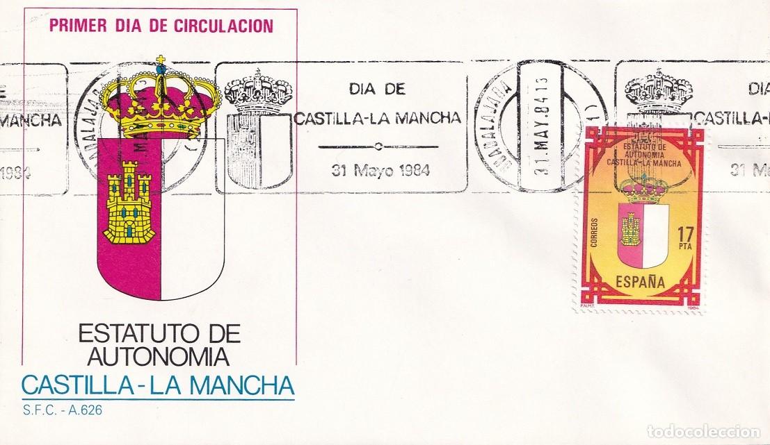 Sellos: SPD Guadalajara 1984 - Estatuto de Autonom&iacute;a de Castilla-La Mancha 31 Mayo - Matasellos rodillo