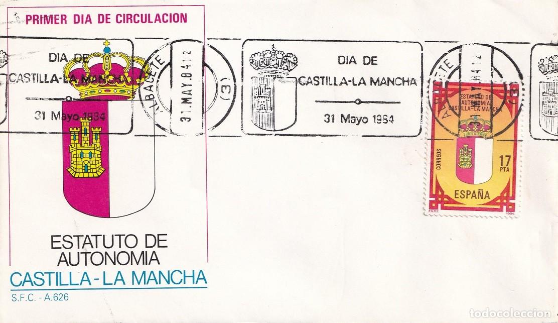 Sellos: SPD Albacete 1984 - Estatuto de Autonom&iacute;a de Castilla-La Mancha 31 Mayo - Matasellos rodillo