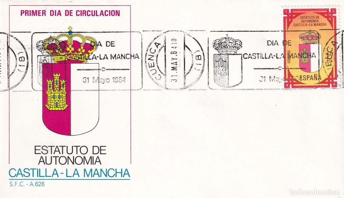 Sellos: SPD Cuenca 1984 - Estatuto de Autonom&iacute;a de Castilla-La Mancha 31 Mayo - Matasellos rodillo