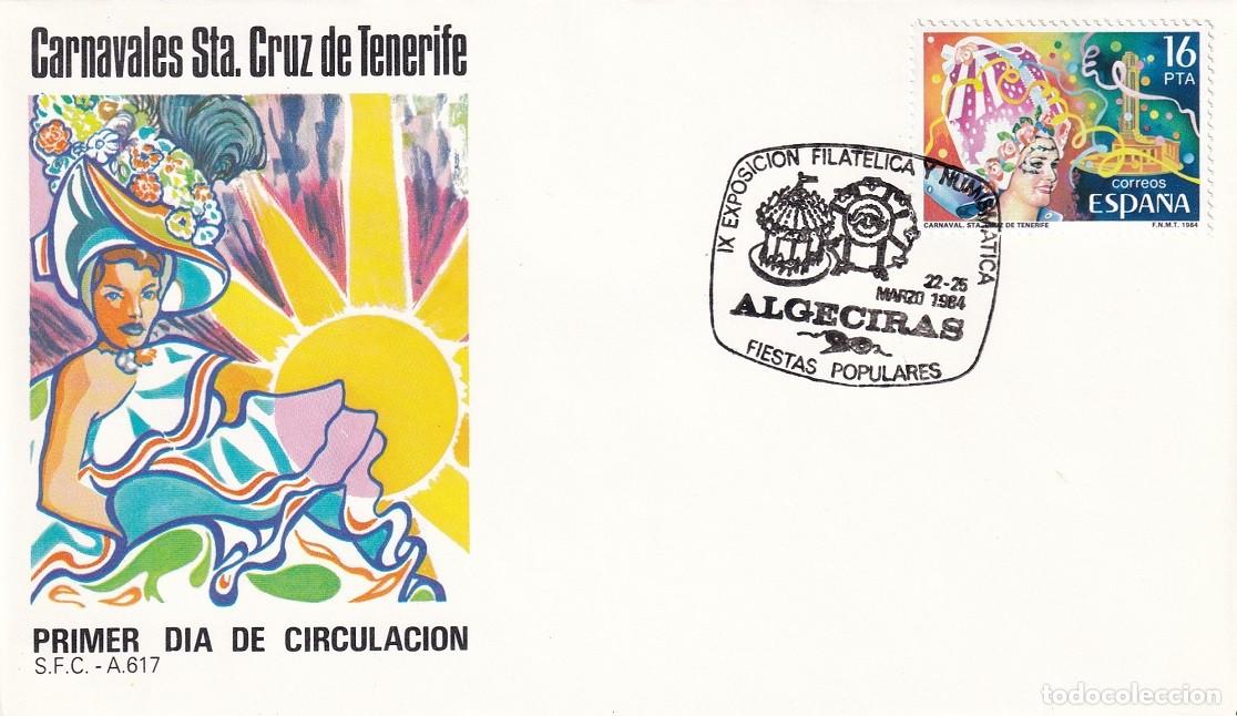 Sellos: SPD Algeciras 1984 Carnavales de Santa Cruz de Tenerife - Fiestas populares - IX Expos Fil. y Numis.