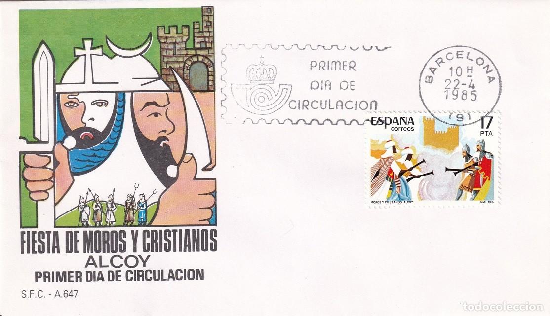Sellos: SPD Barcelona 1985 - Fiesta de Moros y Cristianos - Alcoy - Primer d&iacute;a de circulaci&oacute;n - FDC