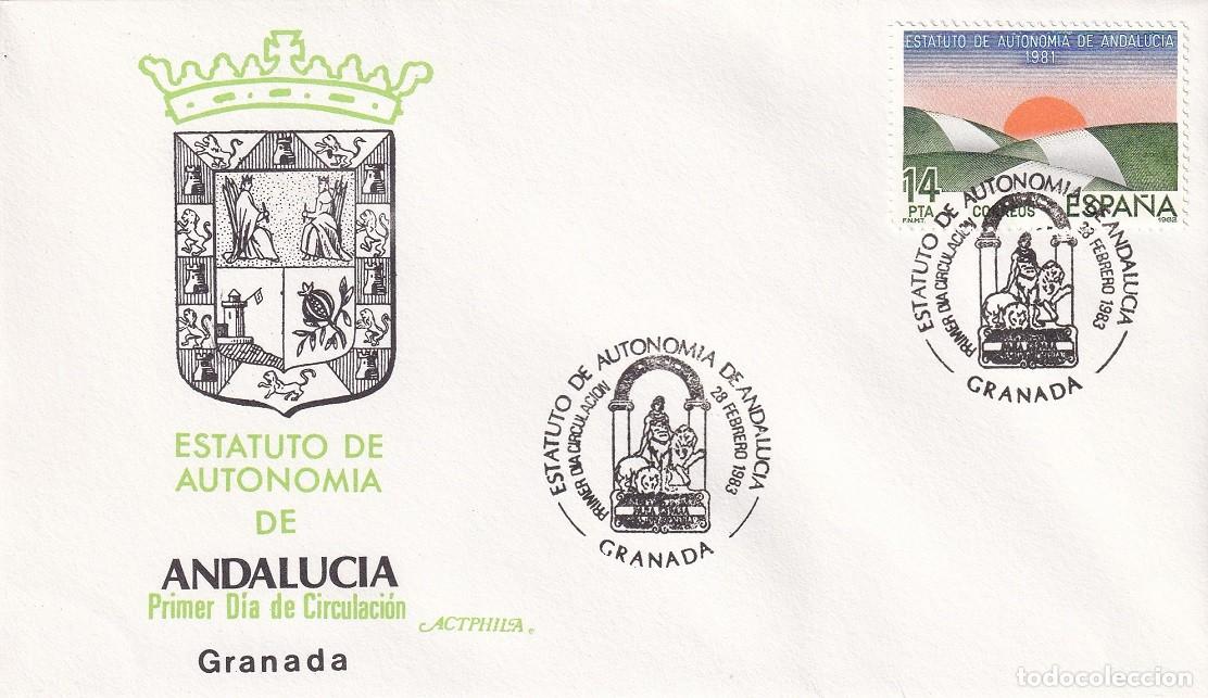 Sellos: SPD Granada 1983 - Estatuto de Autonom&iacute;a de Andaluc&iacute;a - Granada - Primer d&iacute;a de circulaci&oacute;n - FDC