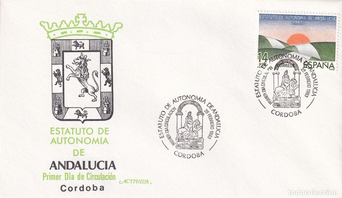 Sellos: SPD C&oacute;rdoba 1983 - Estatuto de Autonom&iacute;a de Andaluc&iacute;a - C&oacute;rdoba - Primer d&iacute;a de circulaci&oacute;n - FDC
