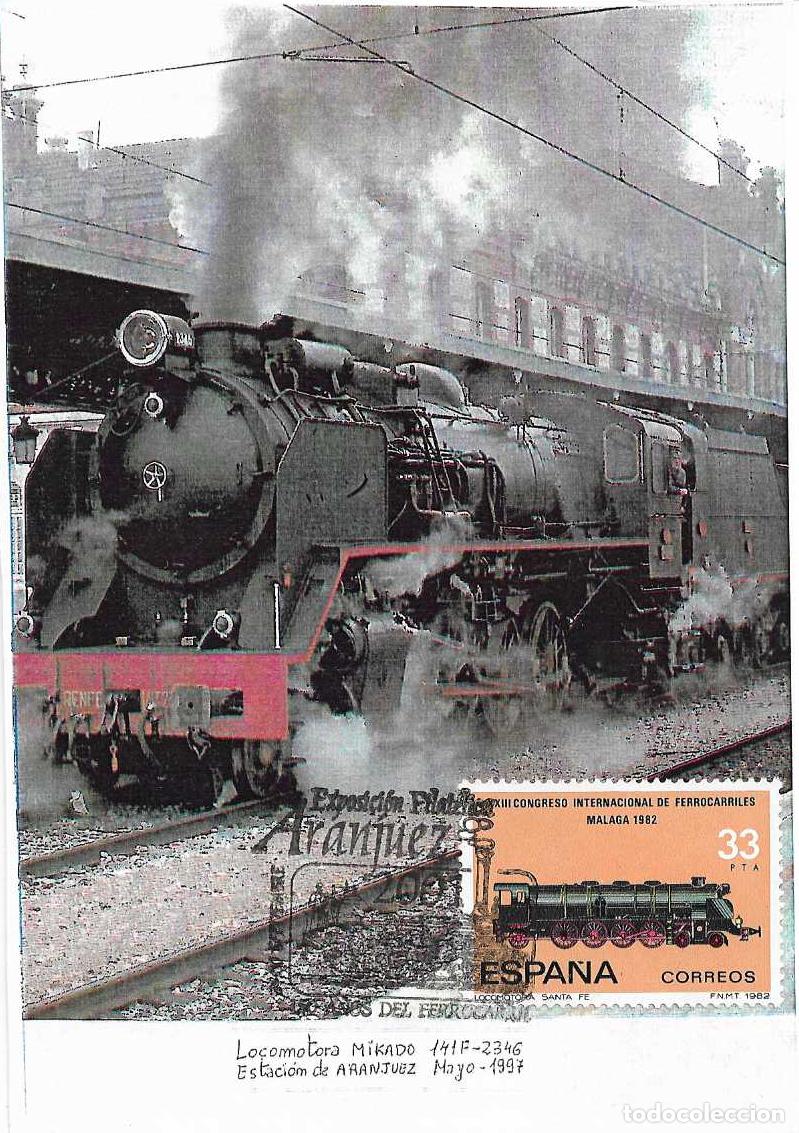 Sellos: TRENES 150 ANIVERSARIO FERROCARRIL MADRID-ARANJUEZ, ARANJUEZ 2001. MATASELLOS EN TARJETA RARO ASI