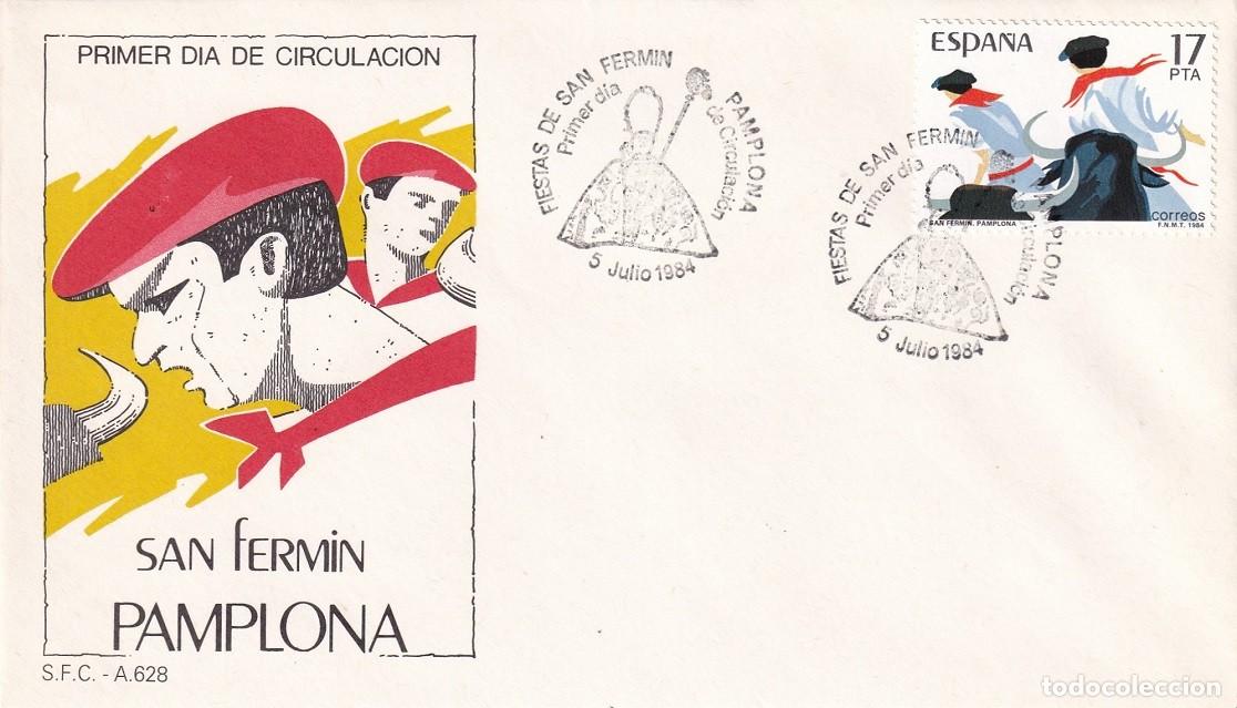 Sellos: SPD 1984 - Fiestas de San Ferm&iacute;n Pamplona - Grandes fiestas populares - Primer d&iacute;a de circulaci&oacute;n