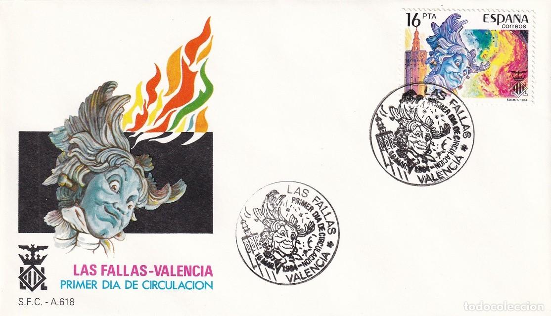 Sellos: SPD Valencia 1984 - Las Fallas de Valencia - Grandes fiestas populares - Primer d&iacute;a de circulaci&oacute;n
