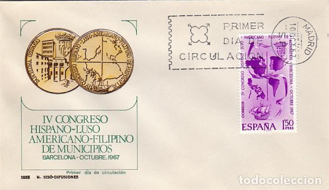 Sellos: EDIFIL 1818, CONGRESO MUNICIPIOS, PRIMER DIA DE 10-10-1967 SOBRE DE SISO