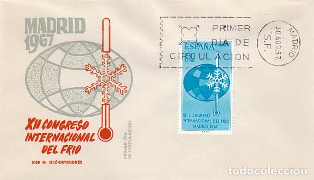 Sellos: EDIFIL 1817, CONGRESO INTERNACIONAL DEL FRIO, PRIMER DIA DE 30-8-1967 SOBRE DE SISO
