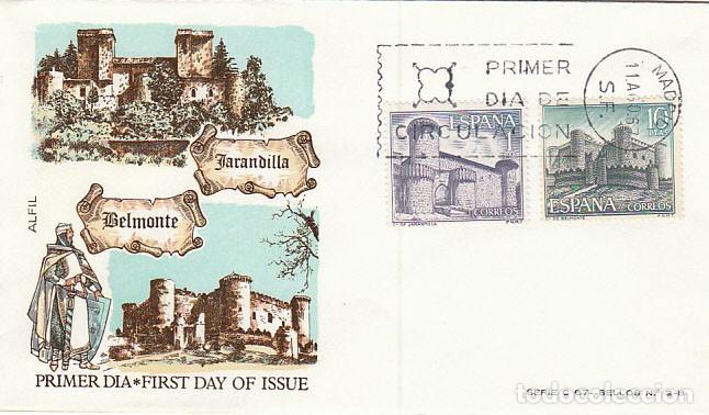 Sellos: EDIFIL 1810 Y 1816 CASTILLOS DE JARANDILLA Y DE BELMONTE, ,PRIMER DIA DE 11-8-1967 SOBRE DEL SFC