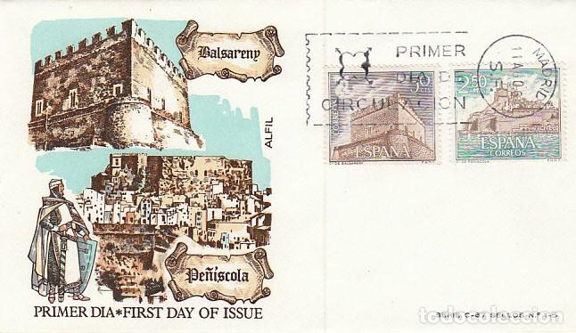 Sellos: EDIFIL 1809 Y 1813 CASTILLOS DE BALSARENY Y DE PE&Ntilde;ISCOLA ,PRIMER DIA DE 11-8-1967 SOBRE DEL SFC