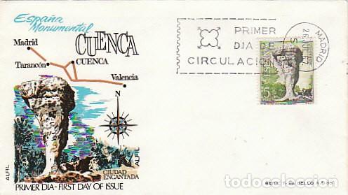 Sellos: EDIFIL 1807, CUENCA: CIUDAD ENCANTADA, PRIMER DIA 26-7-1967 SOBRE DE ALFIL