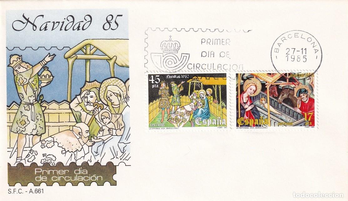 Sellos: SPD Barcelona 1985 - Navidad 85 - Nacimiento Retablo de Guimer&aacute; (Lleida - Epifan&iacute;a Museo de Vich