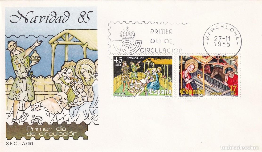 Sellos: SPD Barcelona 1985 - Navidad 85 - Nacimiento Retablo de Guimer&aacute; (Lleida - Epifan&iacute;a Museo de Vich