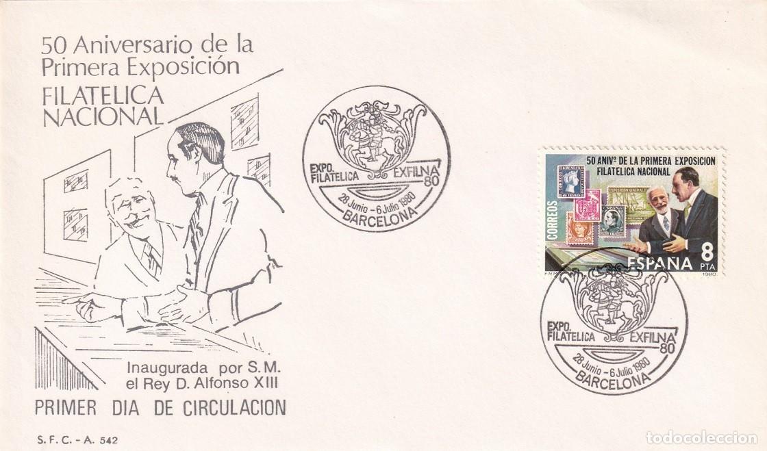 Sellos: SPD Barcelona 1980 - Exfilna 80 - 50 Aniv Primera Exposici&oacute;n Filat&eacute;lica Nacional - Alfonso XIII