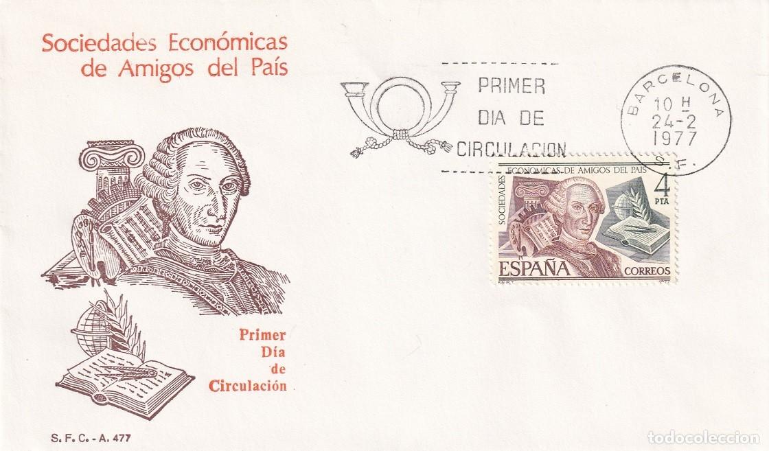 Sellos: SPD Barcelona 1977 - II Centenario de las Sociedades Econ&oacute;micas de Amigos del Pa&iacute;s - Carlos III