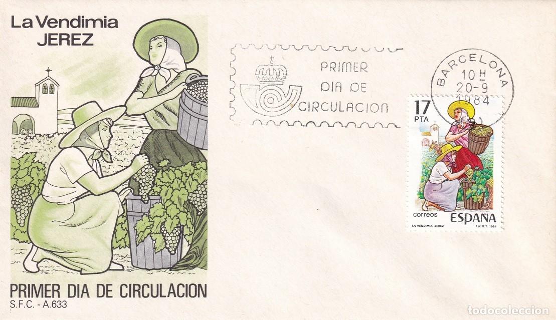 Sellos: SPD Barcelona 1984 - La Vendimia de Jerez de la Frontera C&aacute;diz - Grandes fiestas populares - FDC