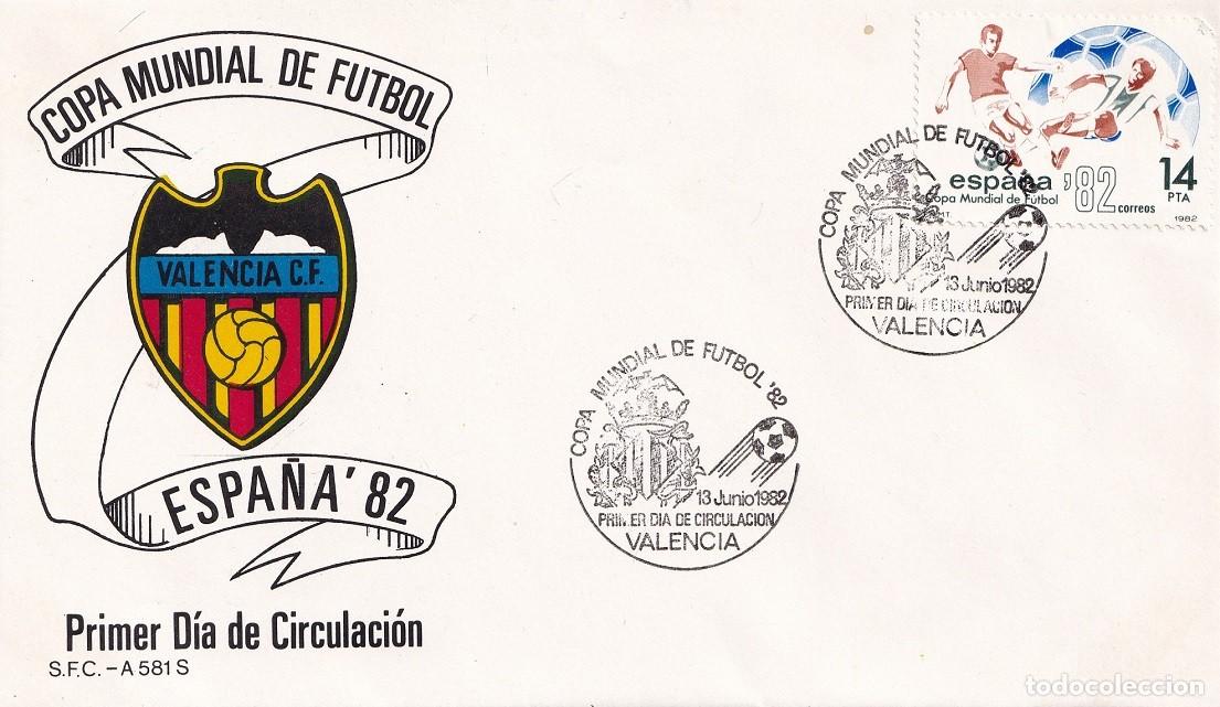Sellos: SPD Valencia 1982 Espa&ntilde;a'82 - Copa Mundial de F&uacute;tbol - Valencia C.F. - Primer d&iacute;a de circulaci&oacute;n