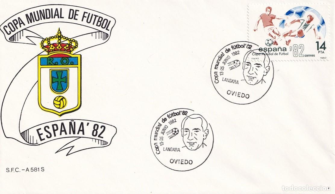 Sellos: Sobre Oviedo 1982 Espa&ntilde;a'82 - Copa Mundial de F&uacute;tbol - R.O. - Langara - Matasellos especiales