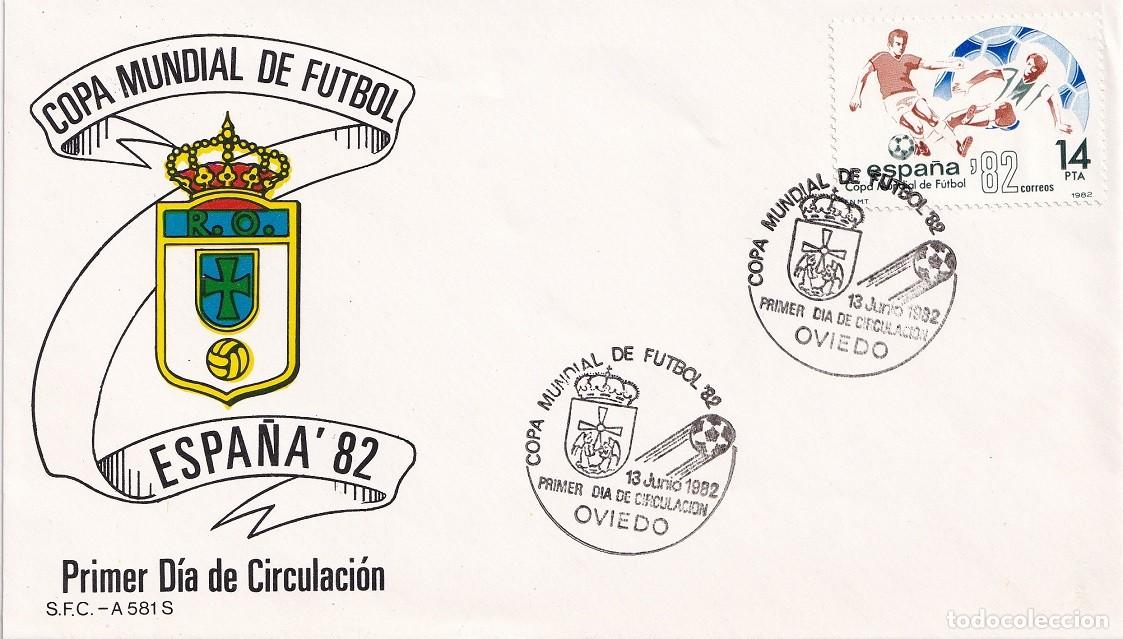 Sellos: SPD Oviedo 1982 Espa&ntilde;a'82 - Copa Mundial de F&uacute;tbol - R.O. - Primer d&iacute;a de circulaci&oacute;n - Matasellos
