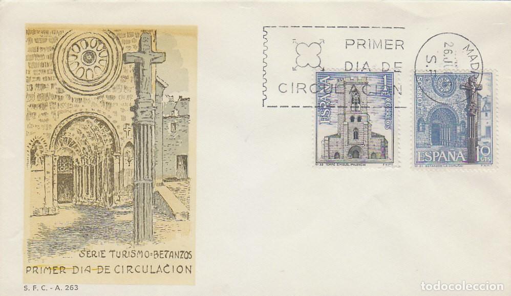 Sellos: EDIFIL 1802 Y 1803, BETANZOS DE CORU&Ntilde;A Y PALENCIA, PRIMER DIA 26-7-1967 SOBRE DEL SFC