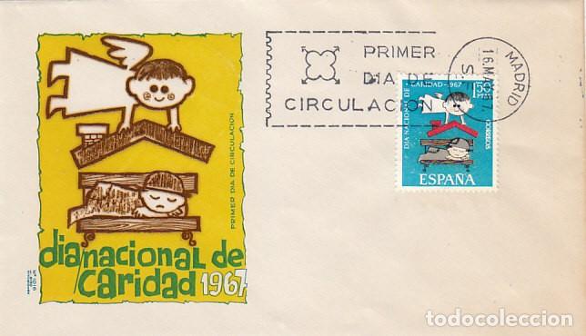 Sellos: EDIFIL 1801, PRO CARITAS ESPA&Ntilde;OLA, PRIMER DIA DE 16-5-1967 EN SOBRE DE SISO