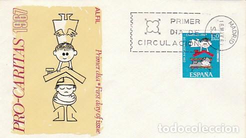 Sellos: EDIFIL 1801, PRO CARITAS ESPA&Ntilde;OLA, PRIMER DIA DE 16-5-1967 EN SOBRE DE ALFIL