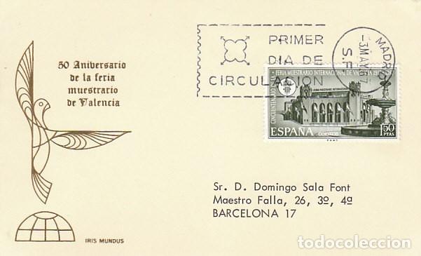 Sellos: Edifil 1797, feria de muestras de Valencia, 50 aniversario, primer dia de 3-5-1967 IRIS MUNDUS