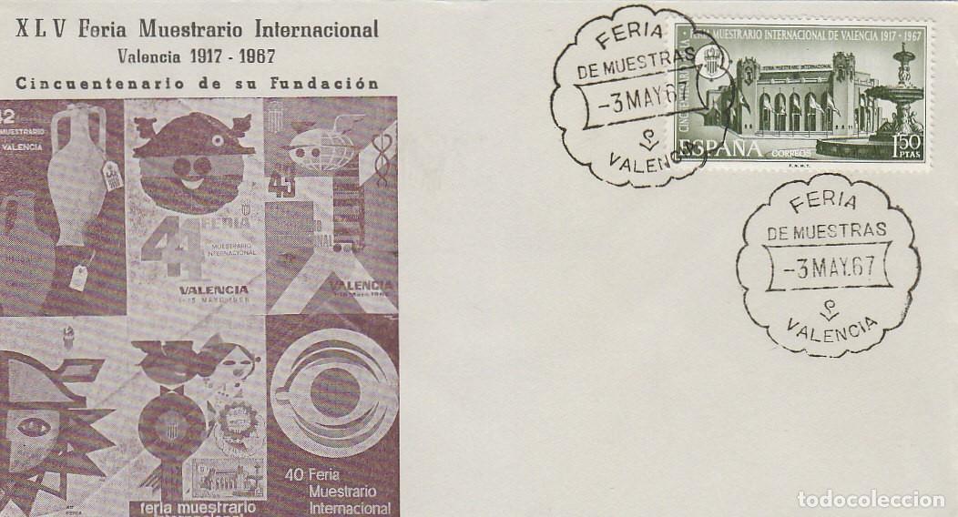 Sellos: EDIFIL 1797, FERIA DE MUESTRAS DE VALENCIA, 50 ANIVERSARIO, PRIMER DIA DE 3-5-1967 SOBRE OFICIAL