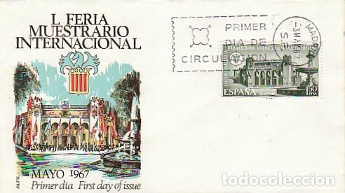 Sellos: Edifil 1797, feria de muestras de Valencia, 50 aniversario, primer dia de 3-5-1967 EN SOBRE DE ALFIL