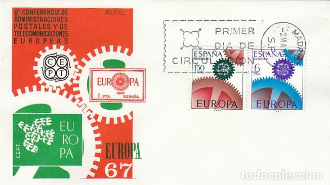 Sellos: EDIFIL 1795/6, EUROPA 1967, PRIMER DIA DE 2-5-1967 EN SOBRE DE ALFIL