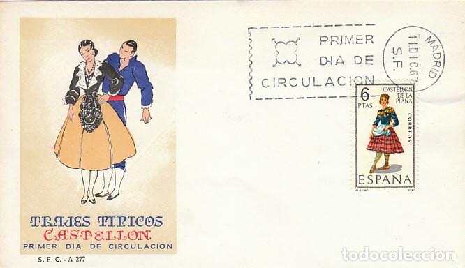 Sellos: Edifil 1778, traje regional de Castellon, sobre primer dia a&ntilde;o 1967 Sobre del SFC
