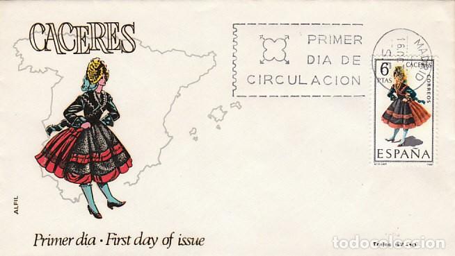 Sellos: Edifil 1776, traje regional de Caceres, sobre primer dia a&ntilde;o 1967 Sobre de ALFIL