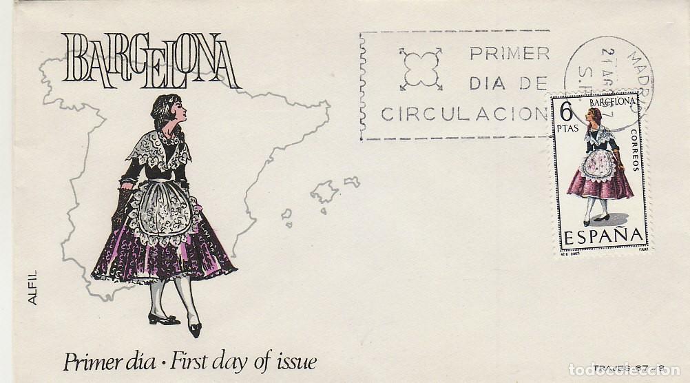Sellos: EDIFIL 1774, TRAJE REGIONAL DE BARCELONA, primer dia a&ntilde;o 1967 Sobre de alfil