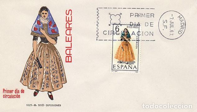 Sellos: Edifil 1773, traje regional de Baleares, primer dia a&ntilde;o 1967 Sobre de Siso