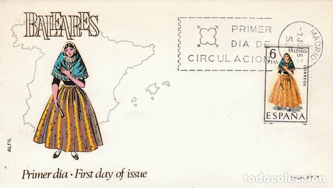 Sellos: Edifil 1773, traje regional de Baleares, primer dia a&ntilde;o 1967 Sobre de Alfil