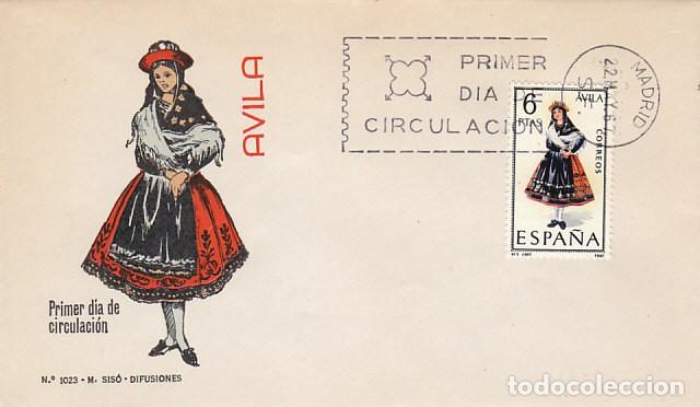 Sellos: EDIFIL 1771, TRAJE REGIONAL DE AVILA, PRIMER DIA DEL A&Ntilde;O 1967 SOBRE DE SISO