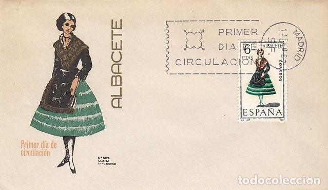 Sellos: EDIFIL 1768, TRAJE REGIONAL DE ALBACETE, primer dia a&ntilde;o 1967 Siso