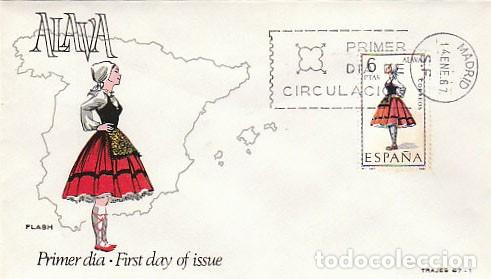Sellos: EDIFIL 1767, TRAJE REGIONAL DE ALAVA, primer dia de Madrid a&ntilde;o 1967 sobre de Alfil