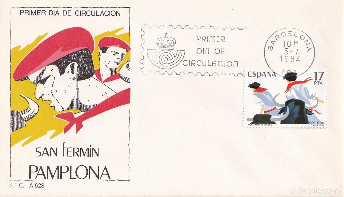 Sellos: SPD Barcelona 1984 - San Ferm&iacute;n Pamplona - Grandes fiestas populares - Primer d&iacute;a de circulaci&oacute;n FDC