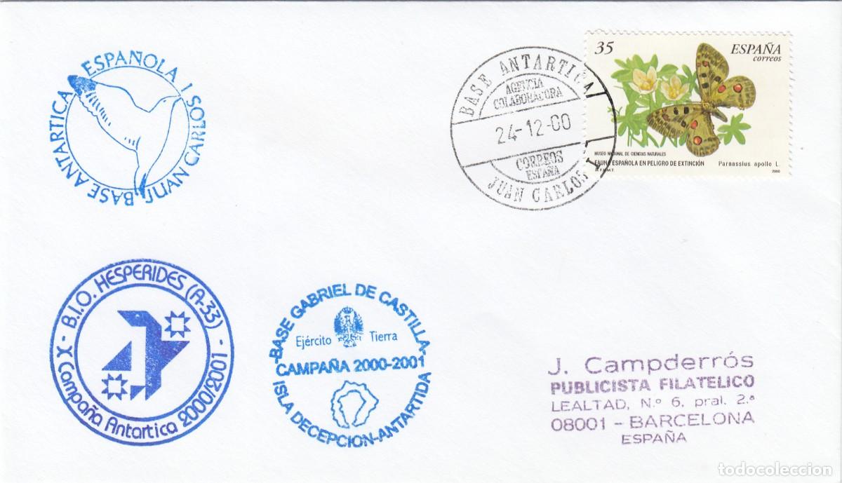 Sellos: 2000 - FILATELIA POLAR - BASE ANT&Aacute;RTICA JUAN CARLOS I - HESP&Eacute;RIDES - GABRIEL DE CASTILLA