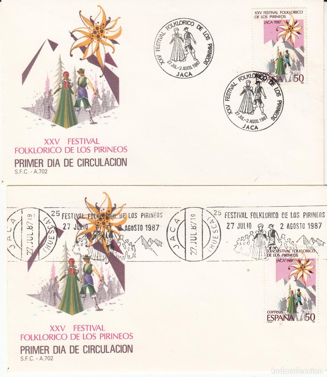 Sellos: 1987 - MATASELLOS Y RODILLO DEL FESTIVAL FOLKL&Oacute;RICO DE LOS PIRINEOS - JACA -